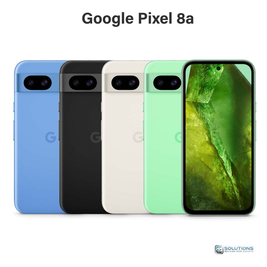 Google Pixel 8a lineup in Obsidian, Porcelain, Bay, and Aloe — unlocked smartphones for retail and wholesale in 128GB and 256GB