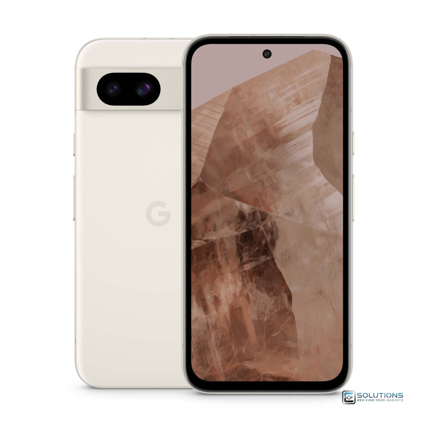 Google Pixel 8a Porcelain — clean light finish, unlocked smartphone offered for retail and wholesale in 128GB and 256GB storage options
