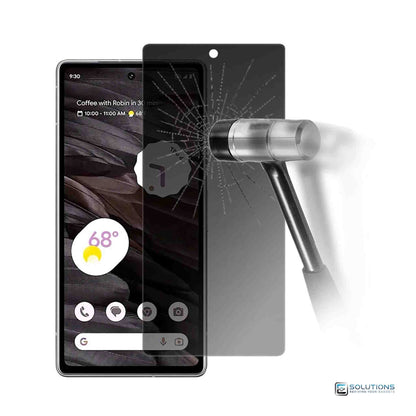 Shatterproof screen protector for Google Pixel — tempered glass strength test with hammer impact