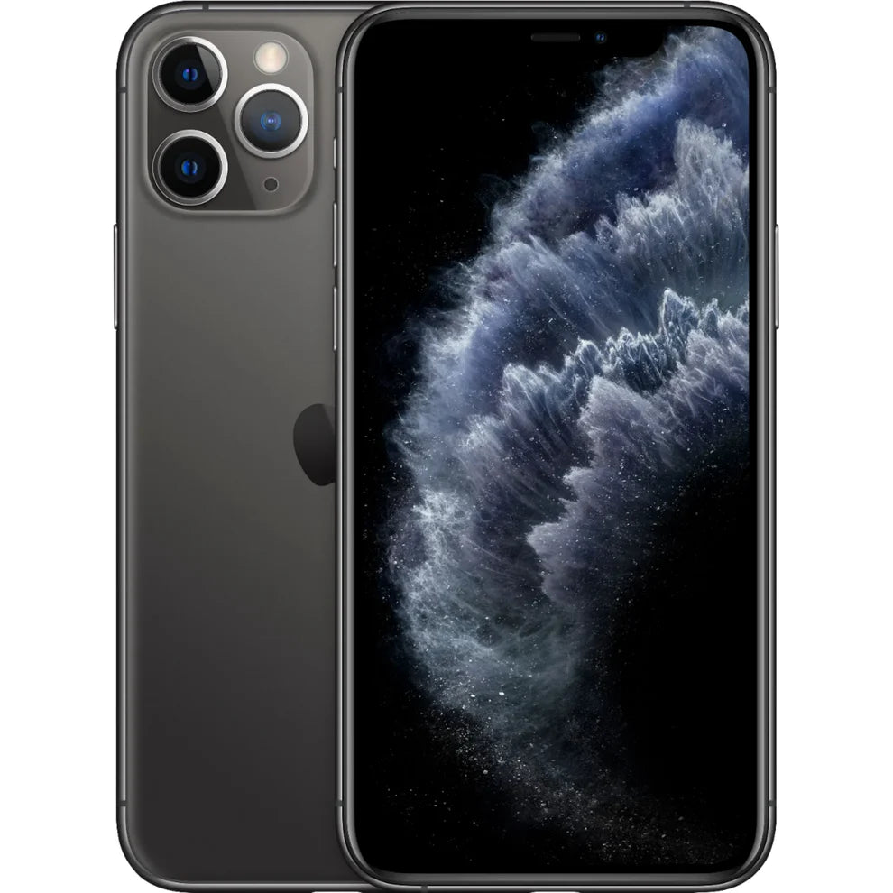 Apple iPhone 11 Pro in Space Gray with sleek matte finish, triple camera system, and available in 64GB, 256GB, and 512GB — fully unlocked for GSM & CDMA carriers, in tested good condition, ideal for retail or wholesale buyers.