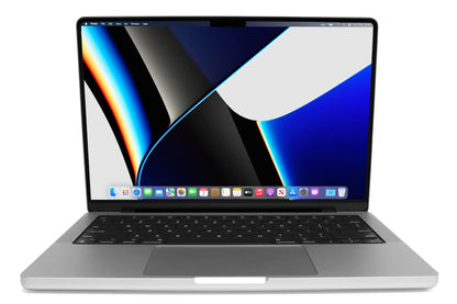 Apple MacBook Pro 14-inch 2021 M1 Pro Silver with 16GB RAM and 512GB SSD — sleek Apple notebook with all-day battery, ideal for work, study, and bulk resale markets