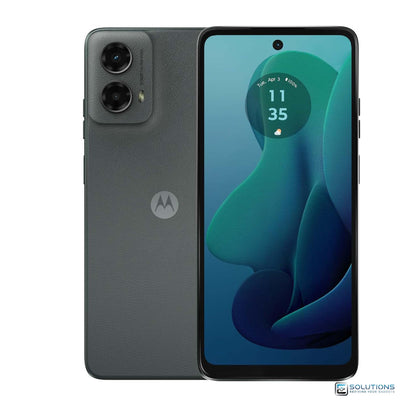 Motorola Moto G 5G (2024) Sage Green 128GB — alternate photo showing front and back design of the unlocked phone for wholesale and retail buyers