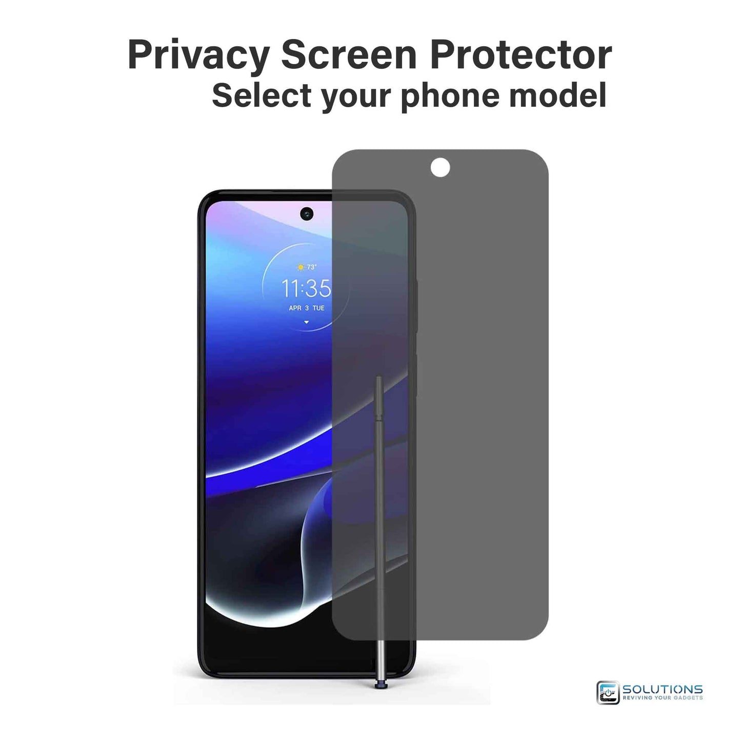 Privacy screen protector for Motorola Moto G — anti-spy tempered glass with dark filter, designed for Moto G smartphones