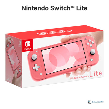 Nintendo Switch Lite Coral — retail packaging box, factory sealed handheld gaming console for wholesale and retail