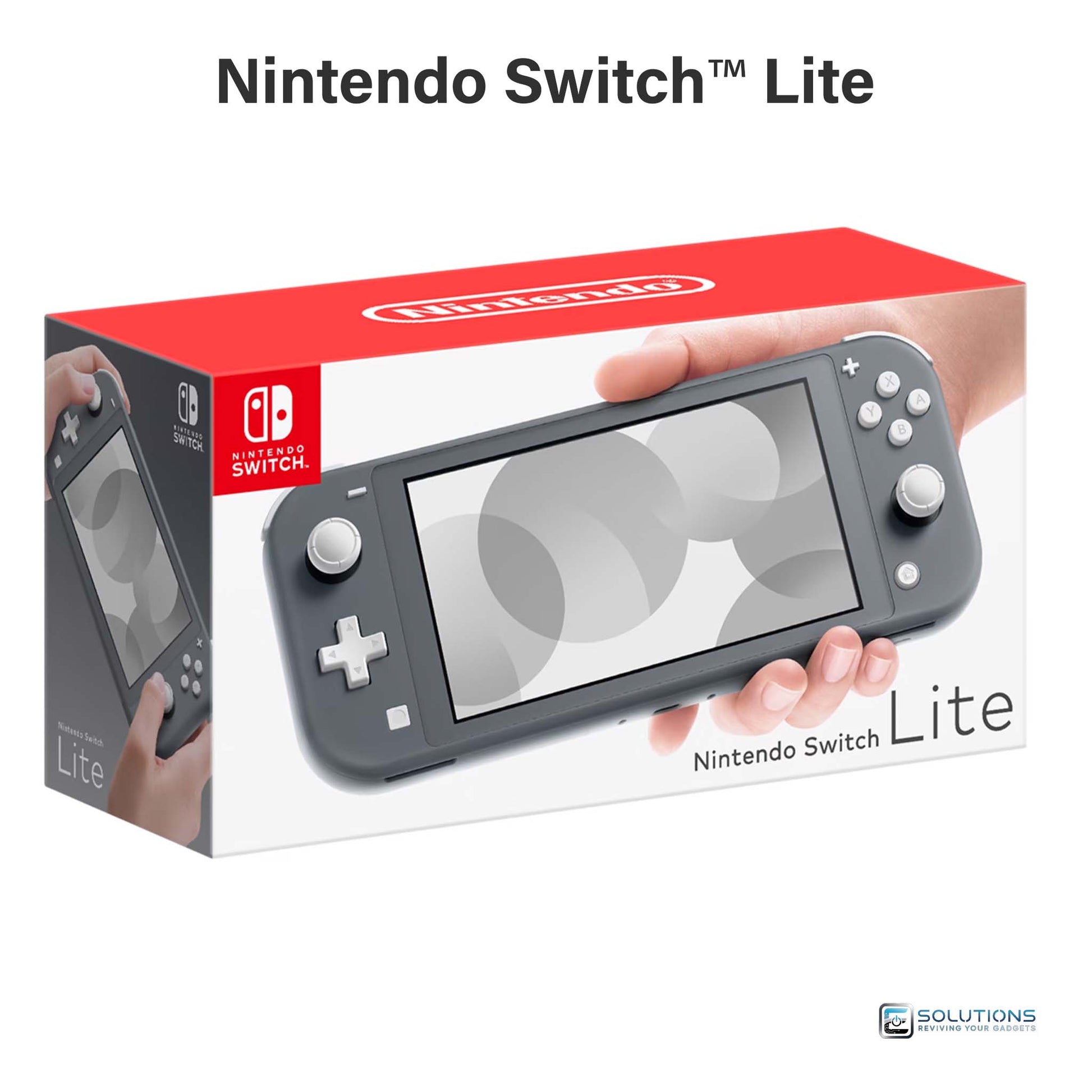 Nintendo Switch Lite Gray — retail packaging box for console, factory sealed for wholesale and retail customers