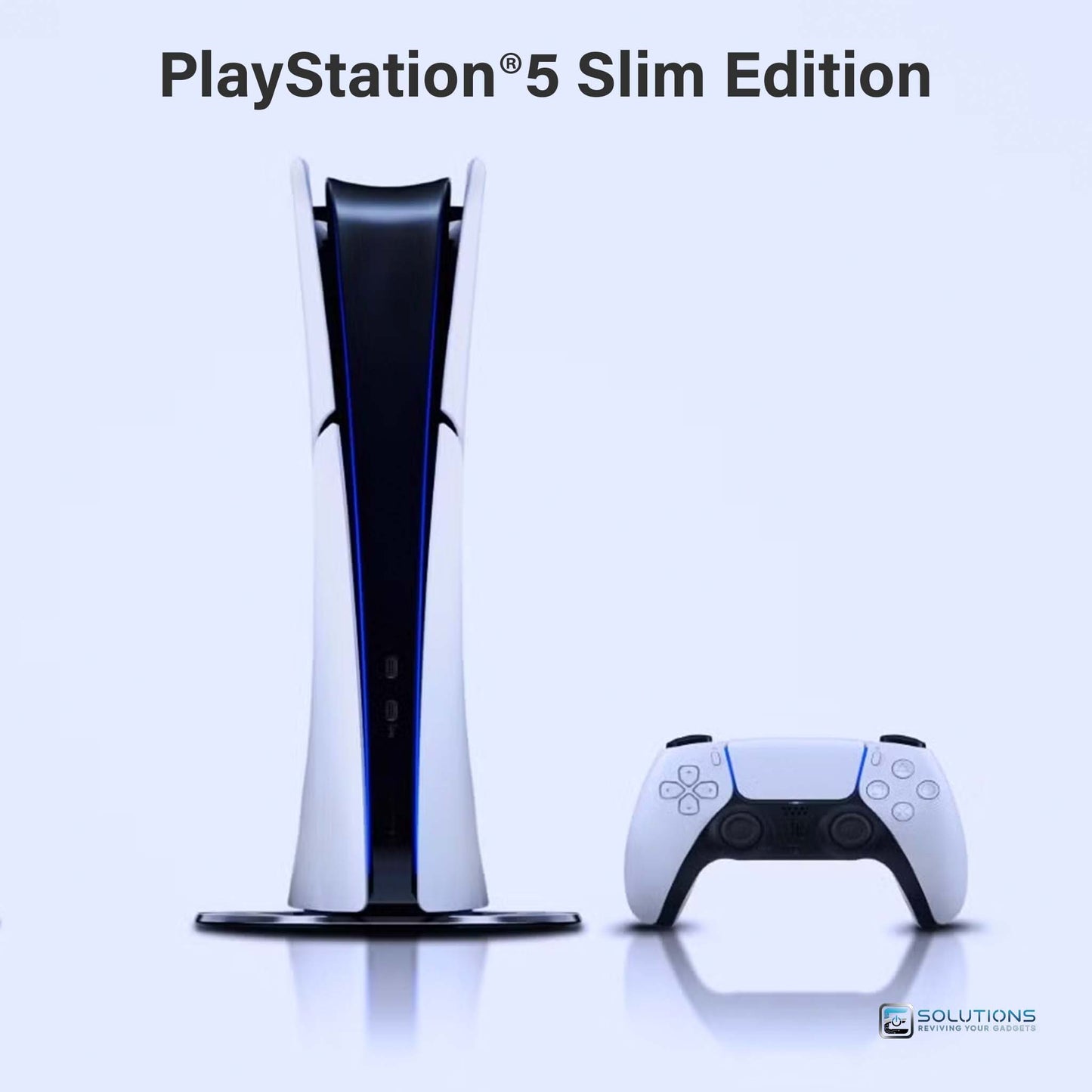 Sony PlayStation 5 Slim Digital Edition 1TB — front view of the disc-less slim console with DualSense controller, available for retail and wholesale