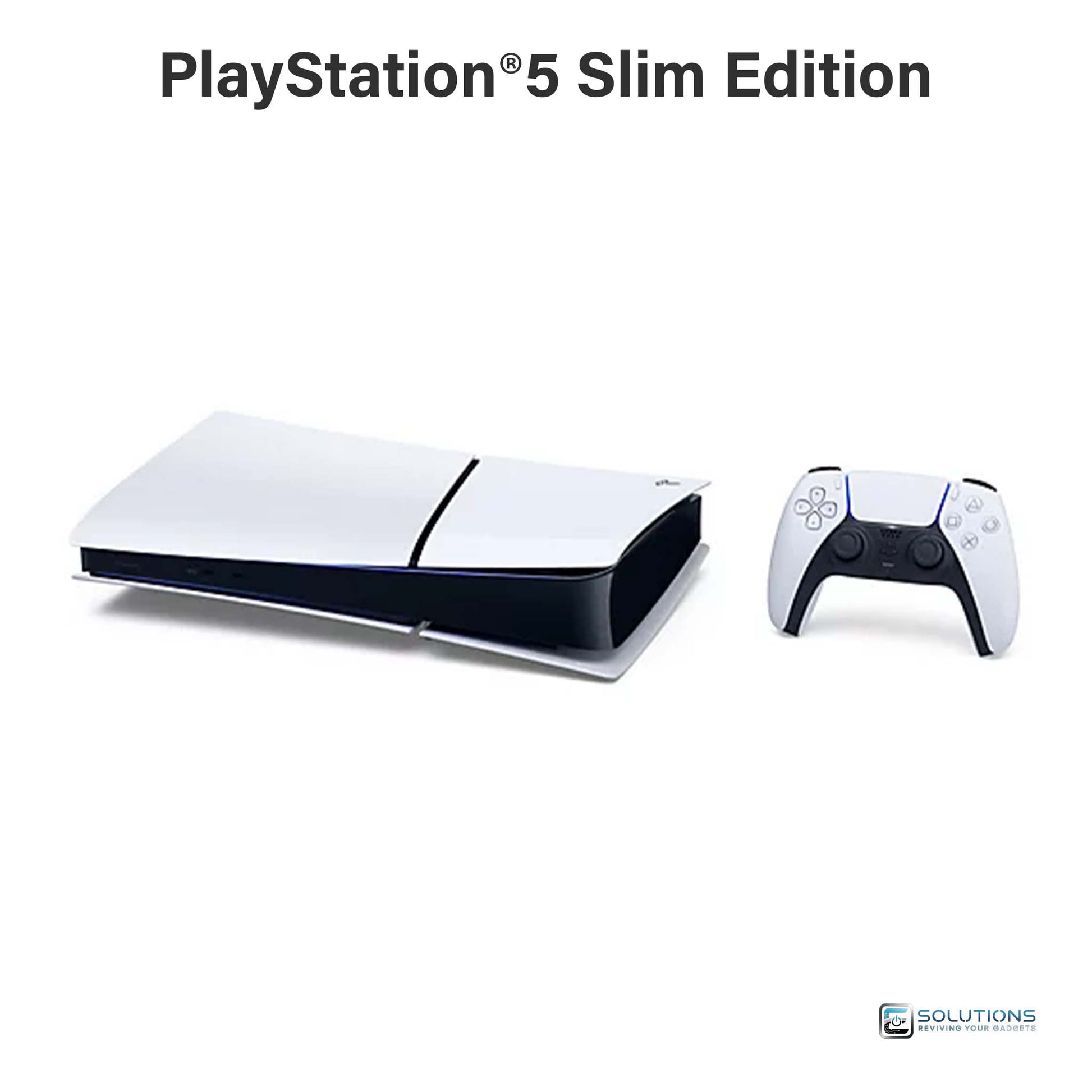 Sony PS5 Slim Digital Edition 1TB — horizontal layout of slim console with DualSense controller, sold for retail and wholesale