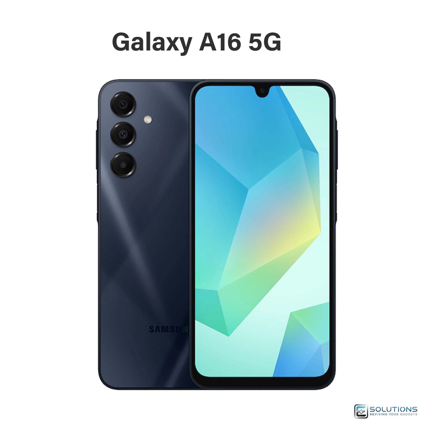 Samsung Galaxy A16 Blue Black — sleek unlocked device, available for retail and wholesale in 128GB and 256GB storage options