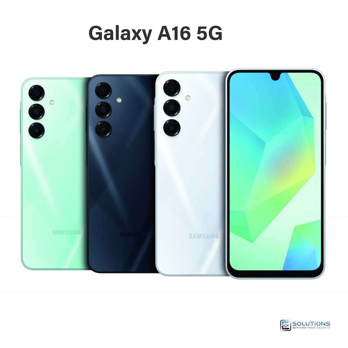 Samsung Galaxy A16 lineup in Blue Black and Light Gray — unlocked budget smartphones for retail and wholesale with 128GB and 256GB storage