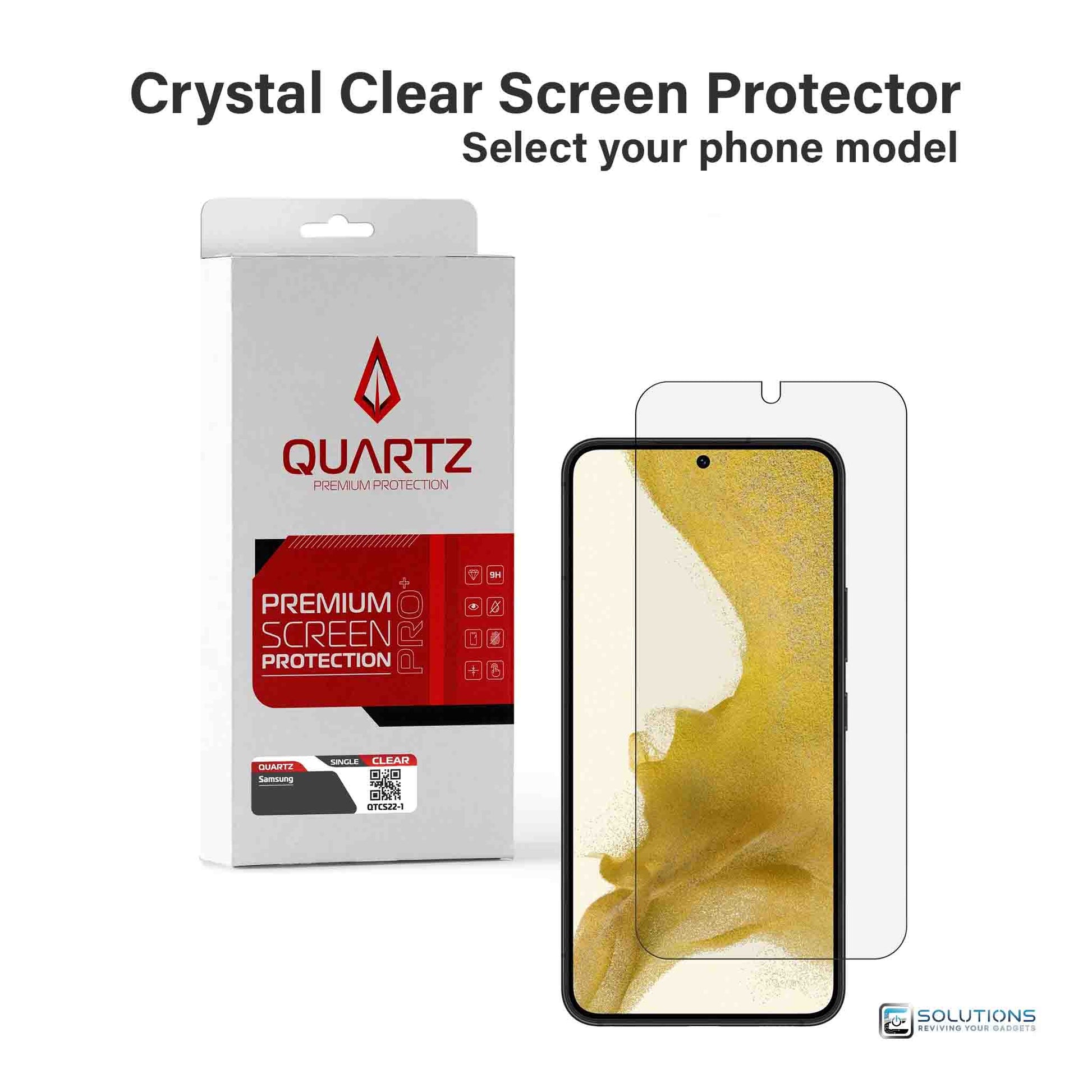 Crystal clear screen protector for Samsung Galaxy phones — transparent anti-scratch tempered glass for S series, A series, and Z Fold models