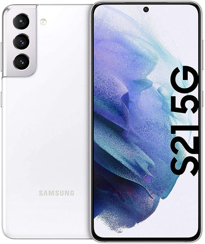 Samsung Galaxy S21 in Phantom White – unlocked Samsung smartphone with 128GB, and 256GB storage options, elegant design