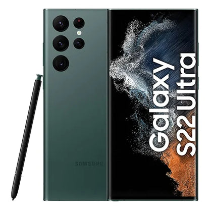Samsung Galaxy S22 Ultra in Green — stylish Android flagship, factory unlocked, sold for retail and wholesale in 128GB, 256GB, 512GB and 1TB storage
