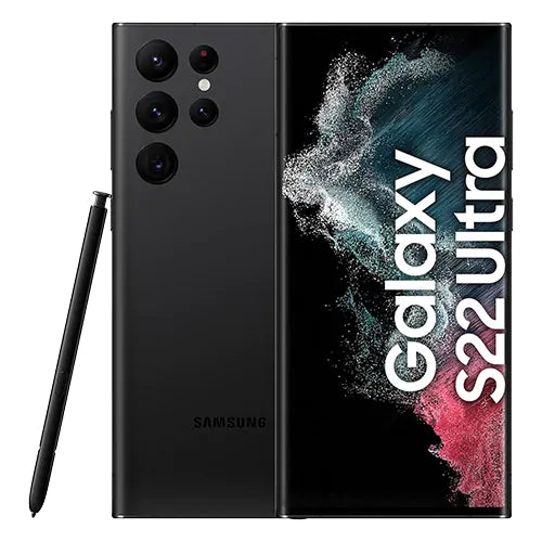 Samsung Galaxy S22 Ultra Phantom Black — premium unlocked flagship phone, available in 128GB, 256GB, 512GB, 1TB storage for retail and wholesale