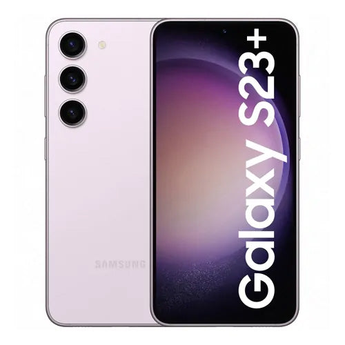 Samsung Galaxy S23 Plus in Lavender — pastel-toned unlocked phone, available for both retail and wholesale supply in 256 GB or 512 GB