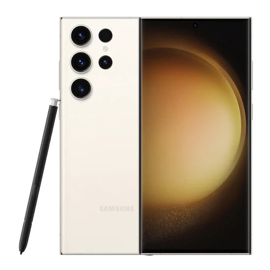 Samsung Galaxy S23 Ultra in Cream — elegant premium device, unlocked and available for retail and wholesale in 256GB, 512GB, or 1TB