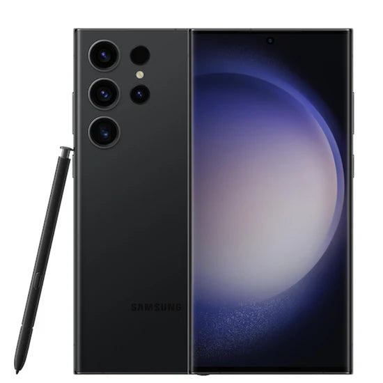 Samsung Galaxy S23 Ultra Phantom Black — powerful flagship smartphone, factory unlocked and sold in 256GB, 512GB, and 1TB storage for wholesale and retail