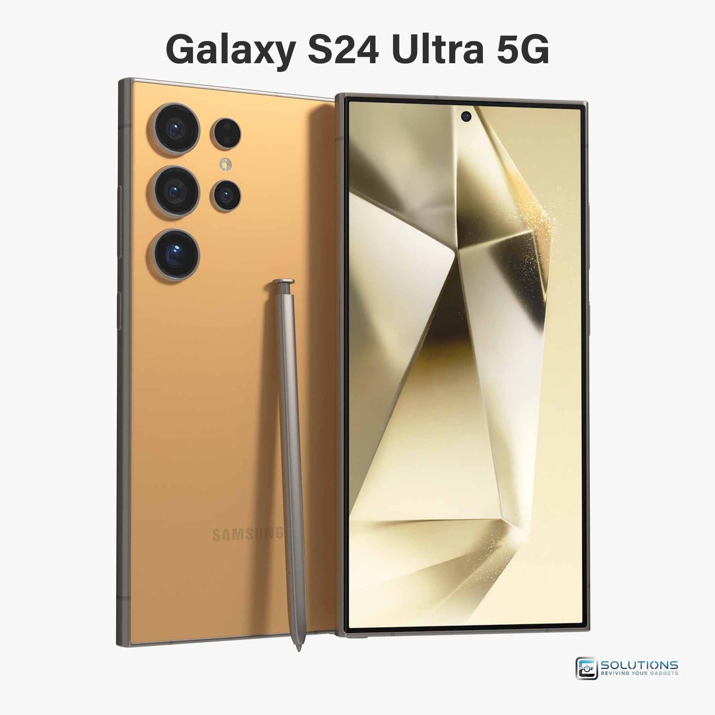 Samsung Galaxy S24 Ultra Titanium Orange — standout unlocked flagship, sold in 256 GB, 512 GB, and 1 TB storage for retail and wholesale customers
