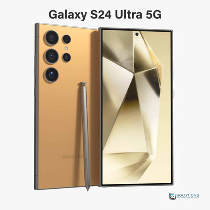 Samsung Galaxy S24 Ultra Titanium Orange — standout unlocked flagship, sold in 256 GB, 512 GB, and 1 TB storage for retail and wholesale customers