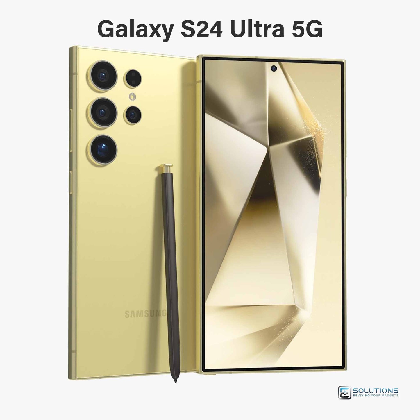 Samsung Galaxy S24 Ultra Titanium Yellow — vibrant unlocked phone, sold for retail and wholesale with 256 GB, 512 GB, and 1 TB storage options