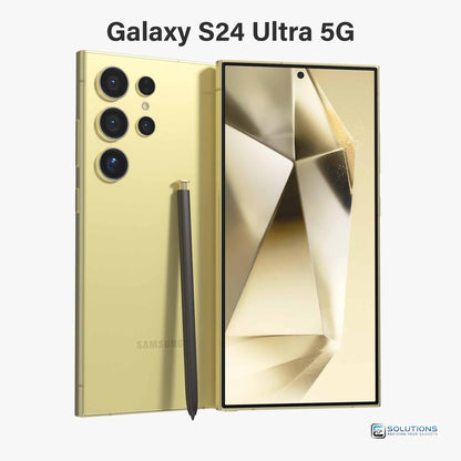 Samsung Galaxy S24 Ultra Titanium Yellow — vibrant unlocked phone, sold for retail and wholesale with 256 GB, 512 GB, and 1 TB storage options