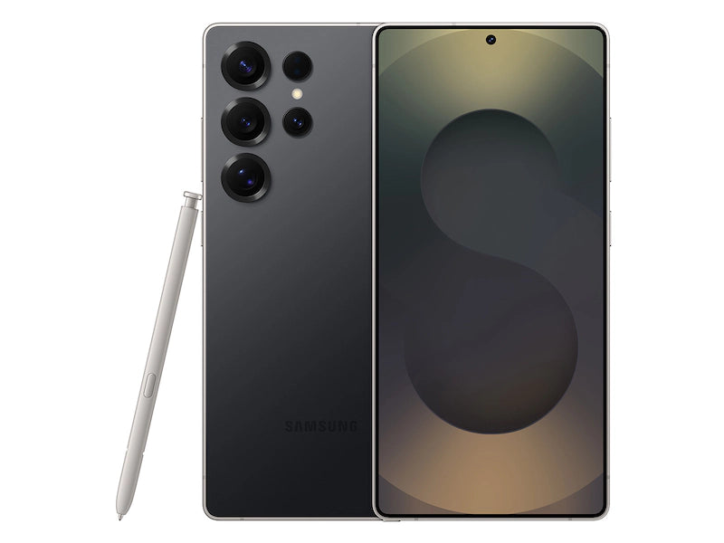 Samsung Galaxy S25 Ultra Titanium Black — bold standard color, factory unlocked and available in 256GB, 512GB, and 1TB for retail and wholesale distribution