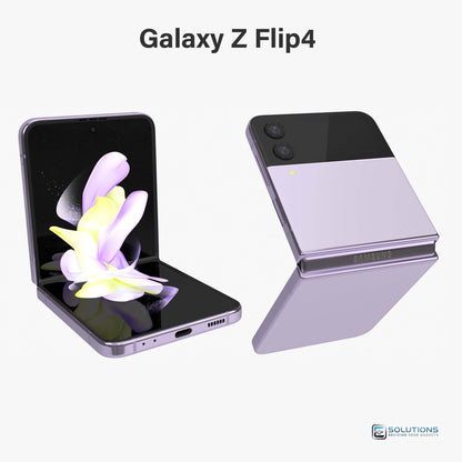 Samsung Galaxy Z Flip 4 Bora Purple — stylish unlocked foldable, available in 128GB, 256GB, and 512GB for retail and wholesale