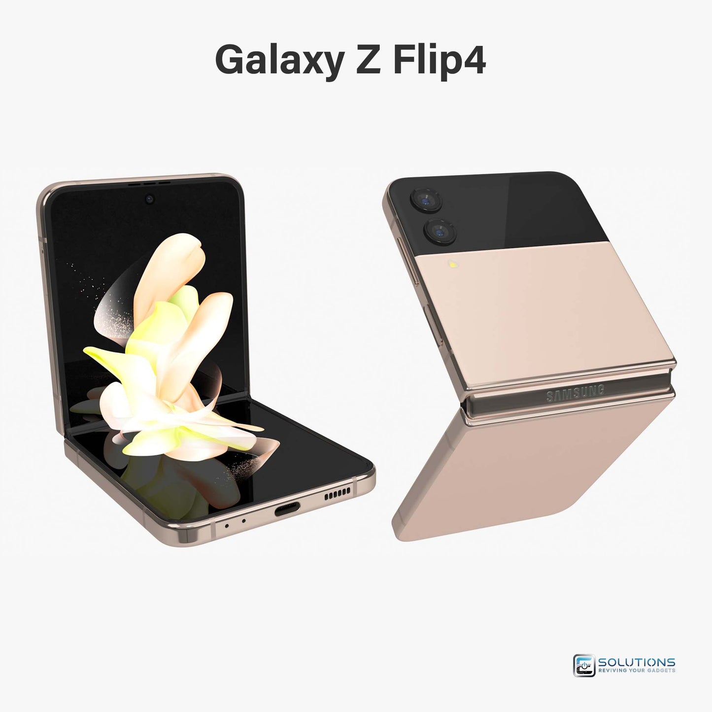 Samsung Galaxy Z Flip 4 Pink Gold — premium color choice, unlocked device for wholesale and retail in 128GB, 256GB, 512GB