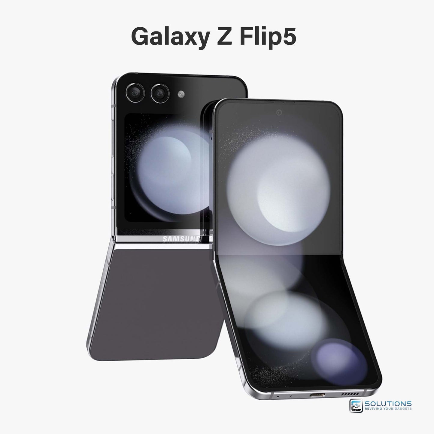 Samsung Galaxy Z Flip 5 Graphite — sleek unlocked phone, available in 256GB and 512GB storage