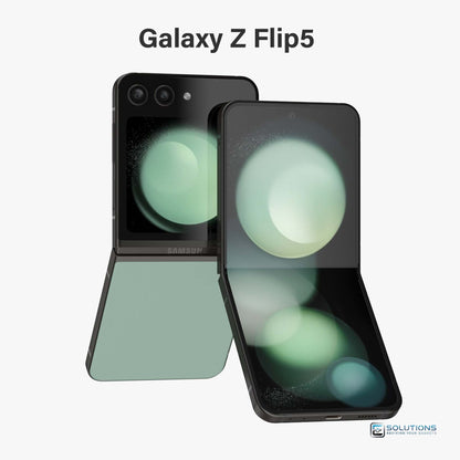 Samsung Galaxy Z Flip 5 Green — bold exclusive color, unlocked device available with 256GB and 512GB storage