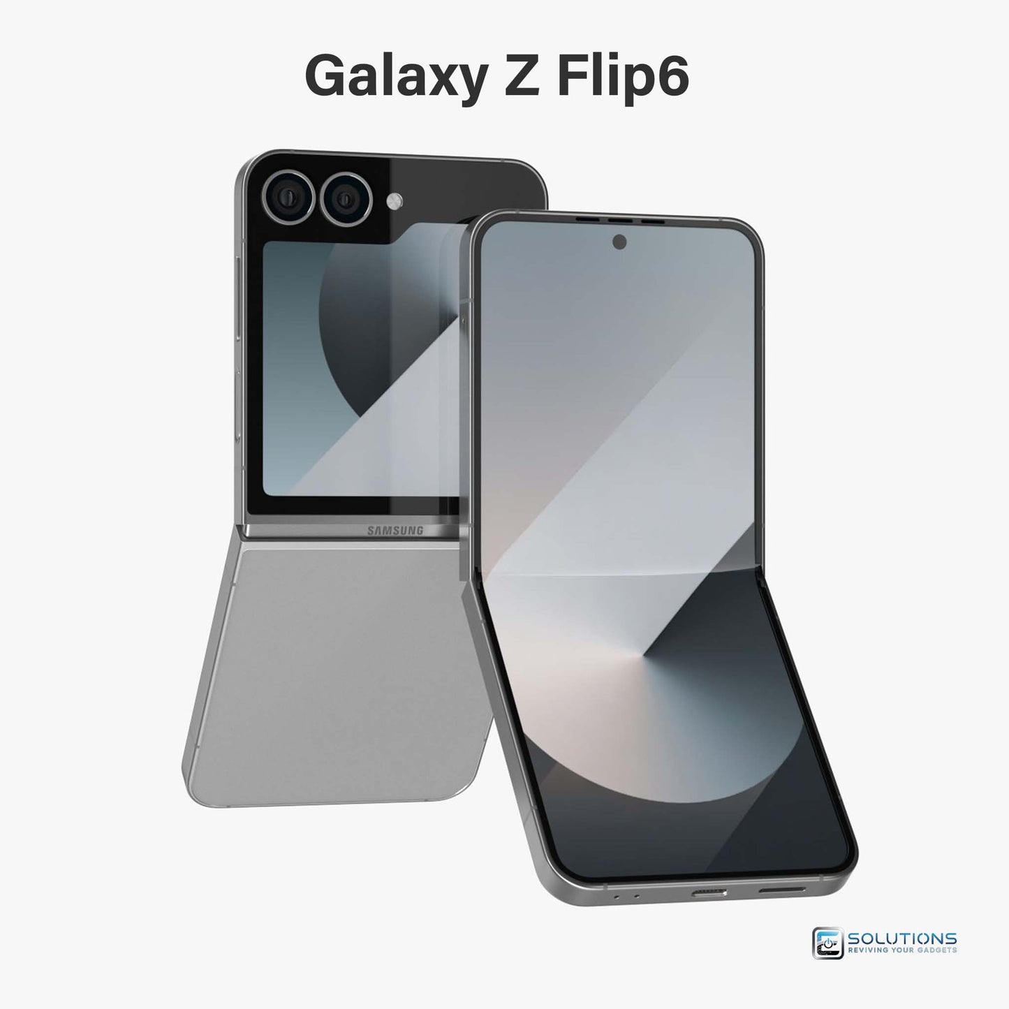 Samsung Galaxy Z Flip 6 Silver Shadow — elegant titanium-like finish, unlocked and offered in 256GB and 512GB