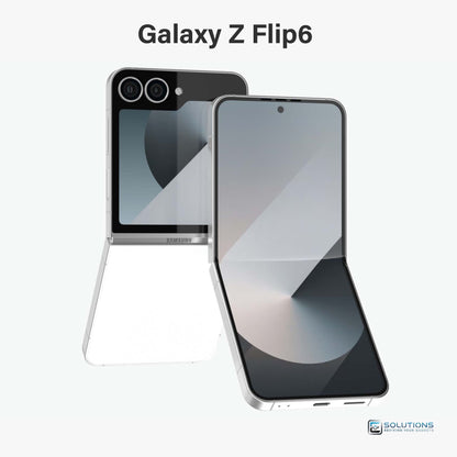 Samsung Galaxy Z Flip 6 White — clean exclusive edition, unlocked foldable phone sold in 256GB and 512GB storage