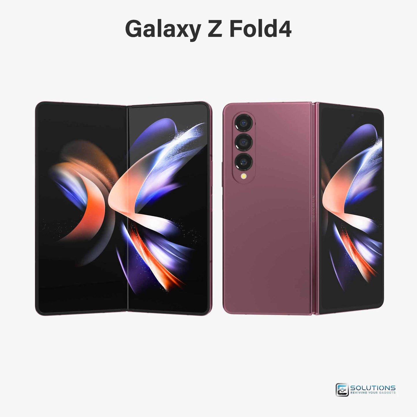 Samsung Galaxy Z Fold 4 Burgundy — exclusive Samsung.com finish, unlocked foldable smartphone available with 256GB, 512GB, and 1TB storage for retail and wholesale distribution