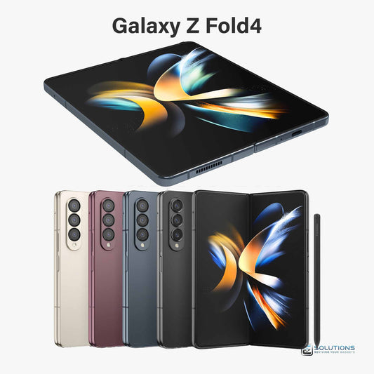 Samsung Galaxy Z Fold 4 lineup in Graygreen, Phantom Black, Beige, and Burgundy — factory unlocked foldable smartphones for retail and wholesale with 256GB, 512GB, and 1TB storage