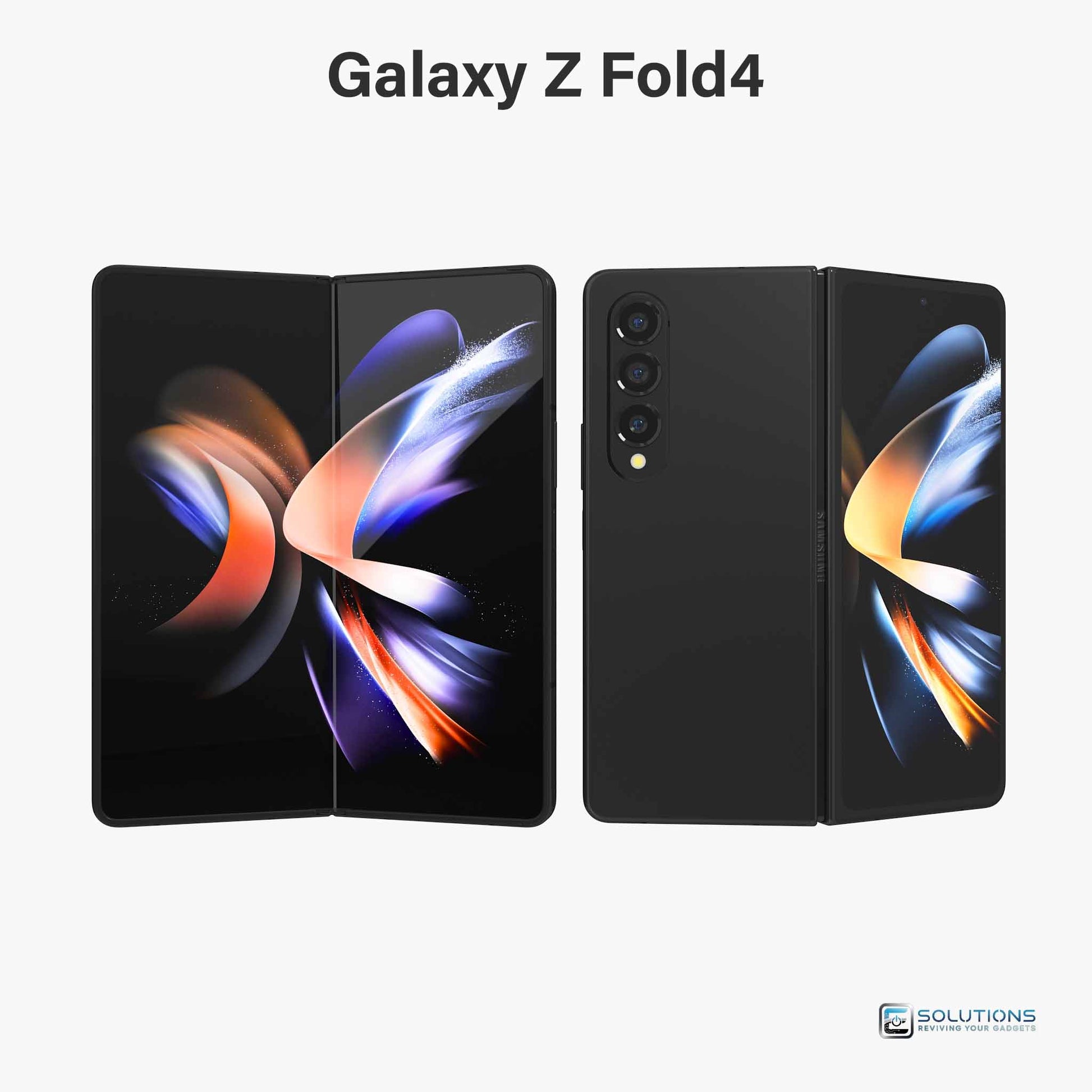 Samsung Galaxy Z Fold 4 Phantom Black — sleek unlocked foldable smartphone, sold for retail and wholesale with 256GB, 512GB, or 1TB storage