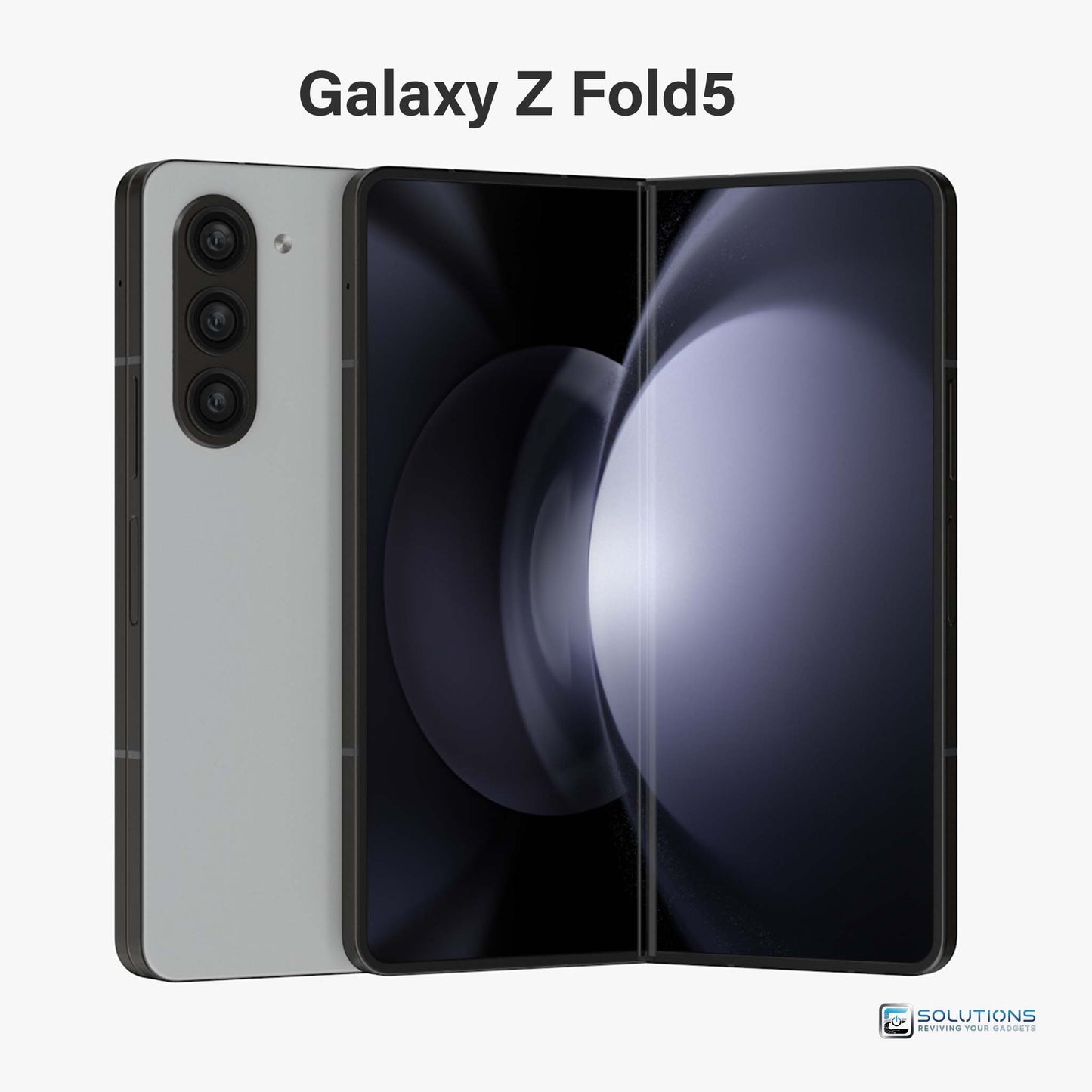 Samsung Galaxy Z Fold 5 Gray — modern titanium-like finish, unlocked foldable phone available for retail and wholesale with 256GB, 512GB, or 1TB