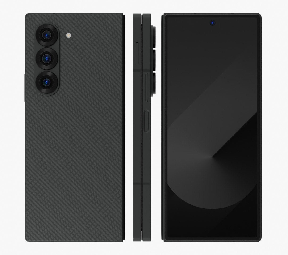 Samsung Galaxy Z Fold 6 Crafted Black — Samsung.com exclusive carbon-fiber pattern finish, unlocked foldable available in 256GB, 512GB, and 1TB for retail and wholesale