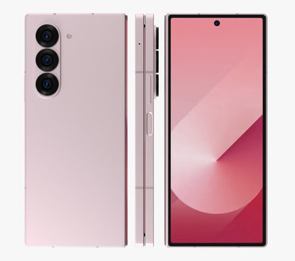 Samsung Galaxy Z Fold 6 Pink — subtle pastel pink finish, unlocked device offered in 256GB, 512GB, and 1TB for wholesale and retail buyers