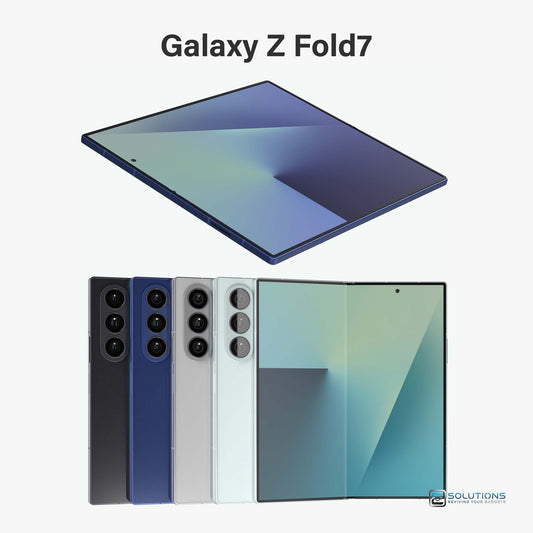 Samsung Galaxy Z Fold 7 lineup in Blue Shadow, Silver Shadow, Jet Black, Mint, and Coral Red — unlocked foldable phones for retail and wholesale in 256GB, 512GB, and 1TB storage