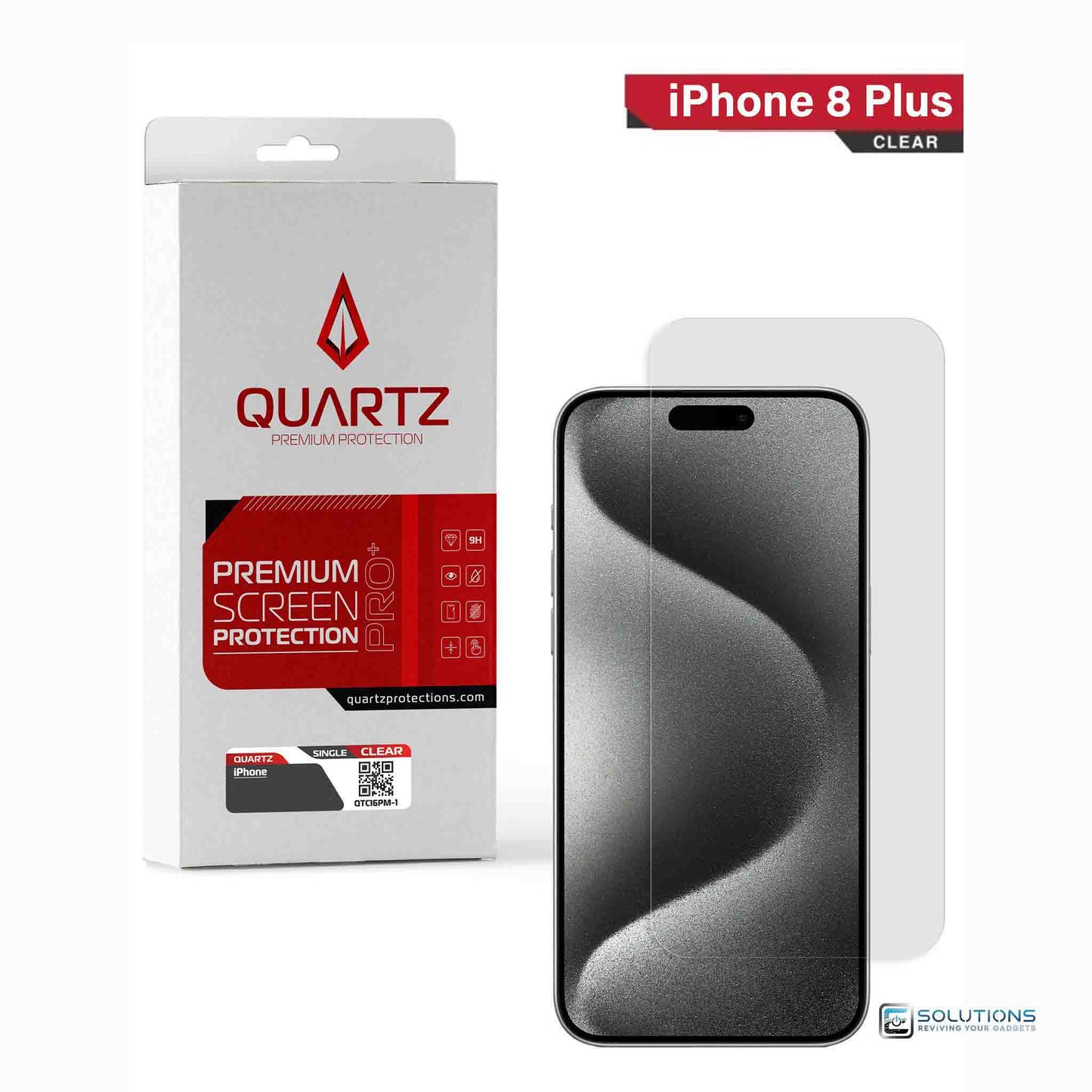 Clear screen protector for iPhone 8 Plus — thin transparent glass protection.