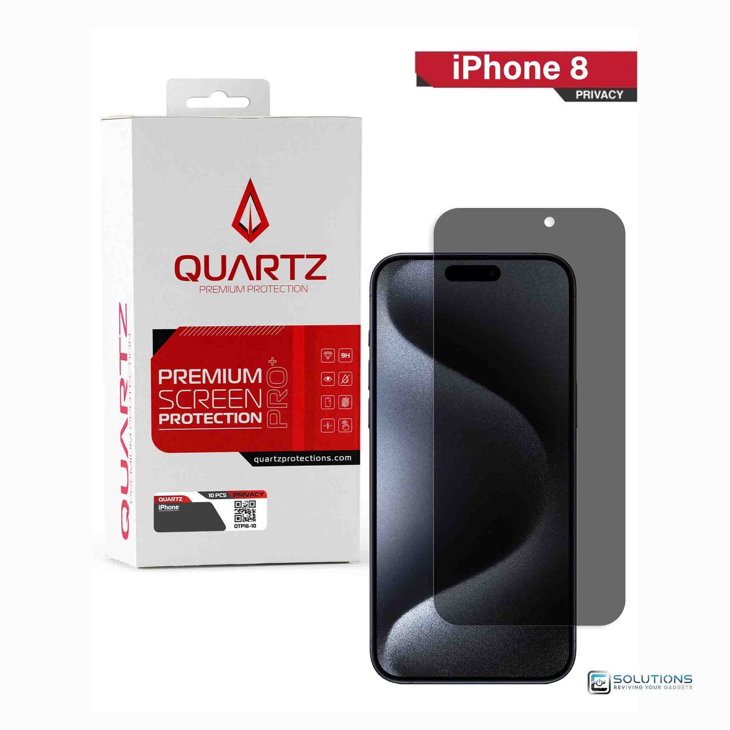 Privacy screen protector for iPhone 8 — thin transparent glass protection.