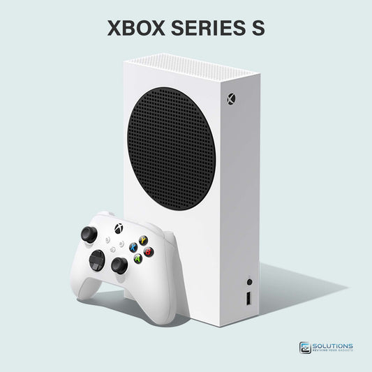 Xbox Series S — slim side profile with controller, available in 512GB and 1TB storage models for retail and wholesale distribution